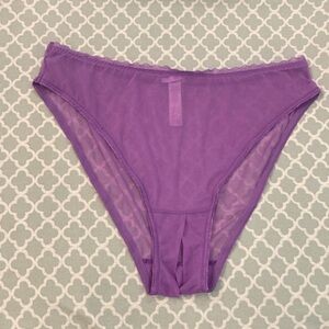 NWOT Savage Fenty Mesh Lavender High Leg Crotchless Bikini 1X